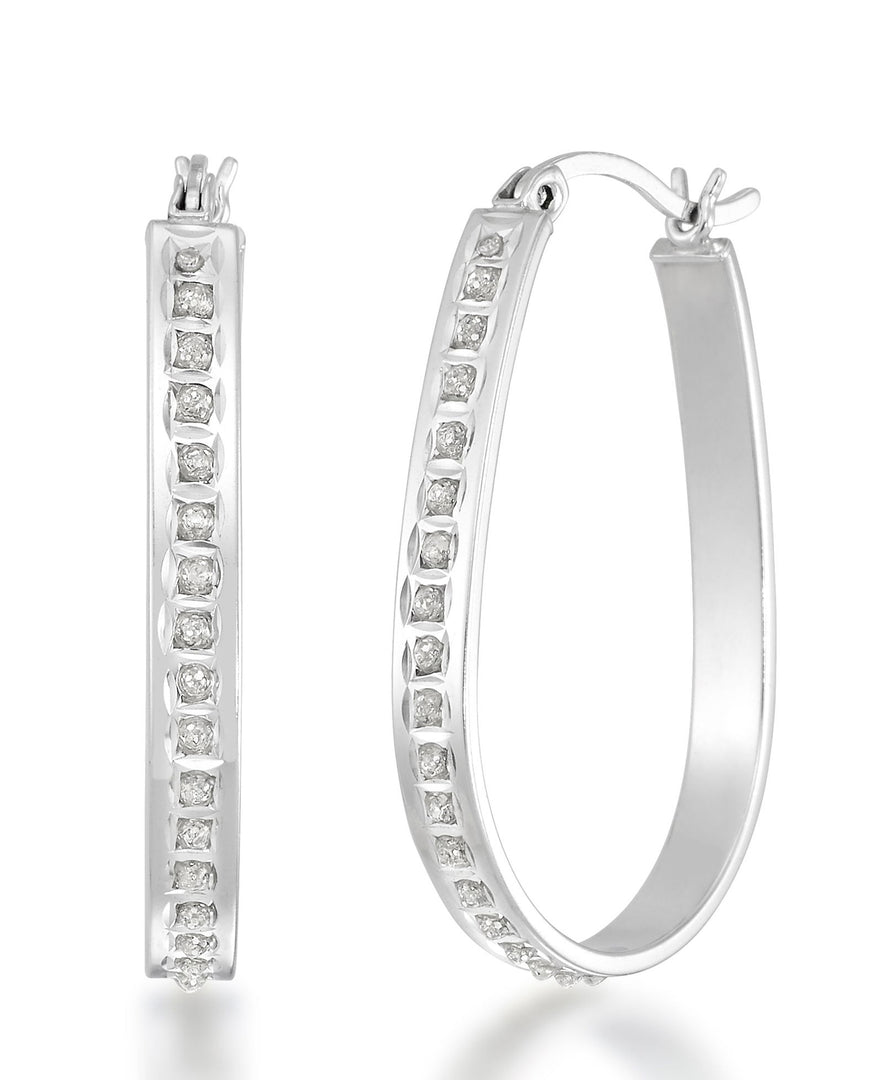 Platinum over Sterling Silver_Diamond Fascination® Diamond Accent Sterling Silver Pear Shape Large Hoop Earrings - iHeart Jewels_I_Heart_2