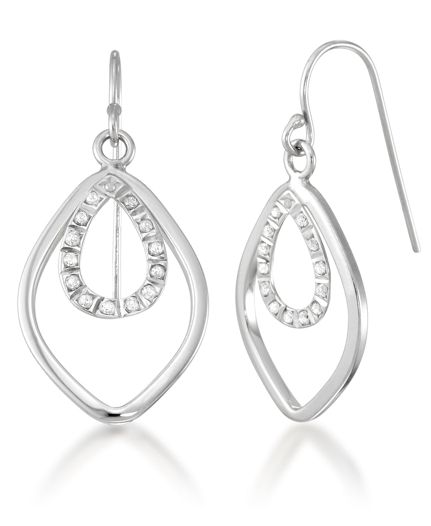 Platinum over Sterling Silver_Diamond Fascination® Diamond Accent Sterling Silver Petite Geo Dangle Earrings - iHeart Jewels_I_Heart_1