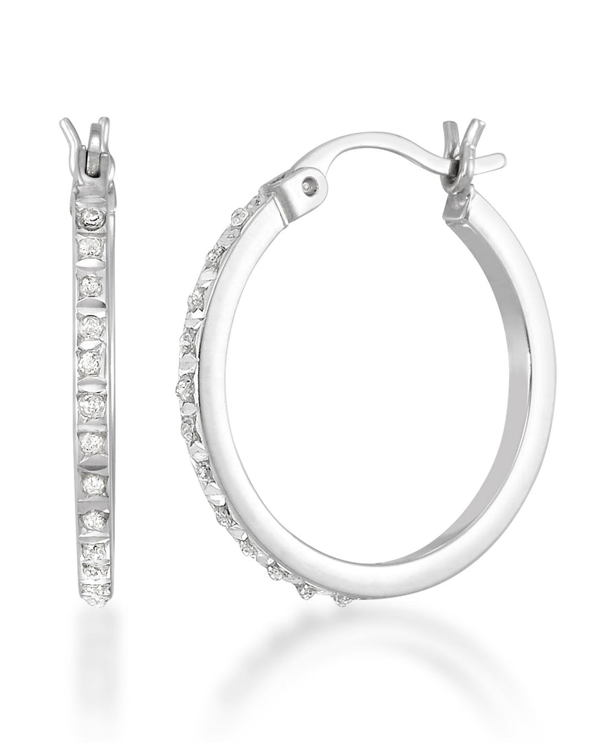 Platinum over Sterling Silver_Diamond Fascination® Diamond Accent Sterling Silver Round Hoop Earrings - iHeart Jewels_I_Heart_1