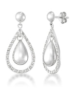 Load image into Gallery viewer, Platinum over Sterling Silver_Diamond Fascination® Diamond Accent Sterling Silver Teardrop Dangle Earrings - iHeart Jewels_I_Heart_1