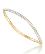 Load image into Gallery viewer, 18K Yellow Gold over Sterling Silver_Diamond Fascination® Diamond Accent Sterling Silver Wave Bangle Set - iHeart Jewels_I_Heart_1
