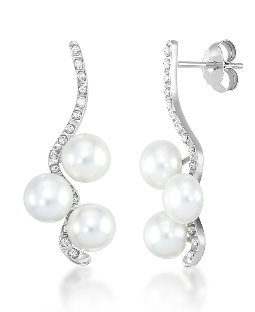 Platinum over Sterling Silver_Diamond Fascination® Diamond Accent Sterling Silver Wave Earrings with Genuine Cultured Pearls - iHeart Jewels_I_Heart_2