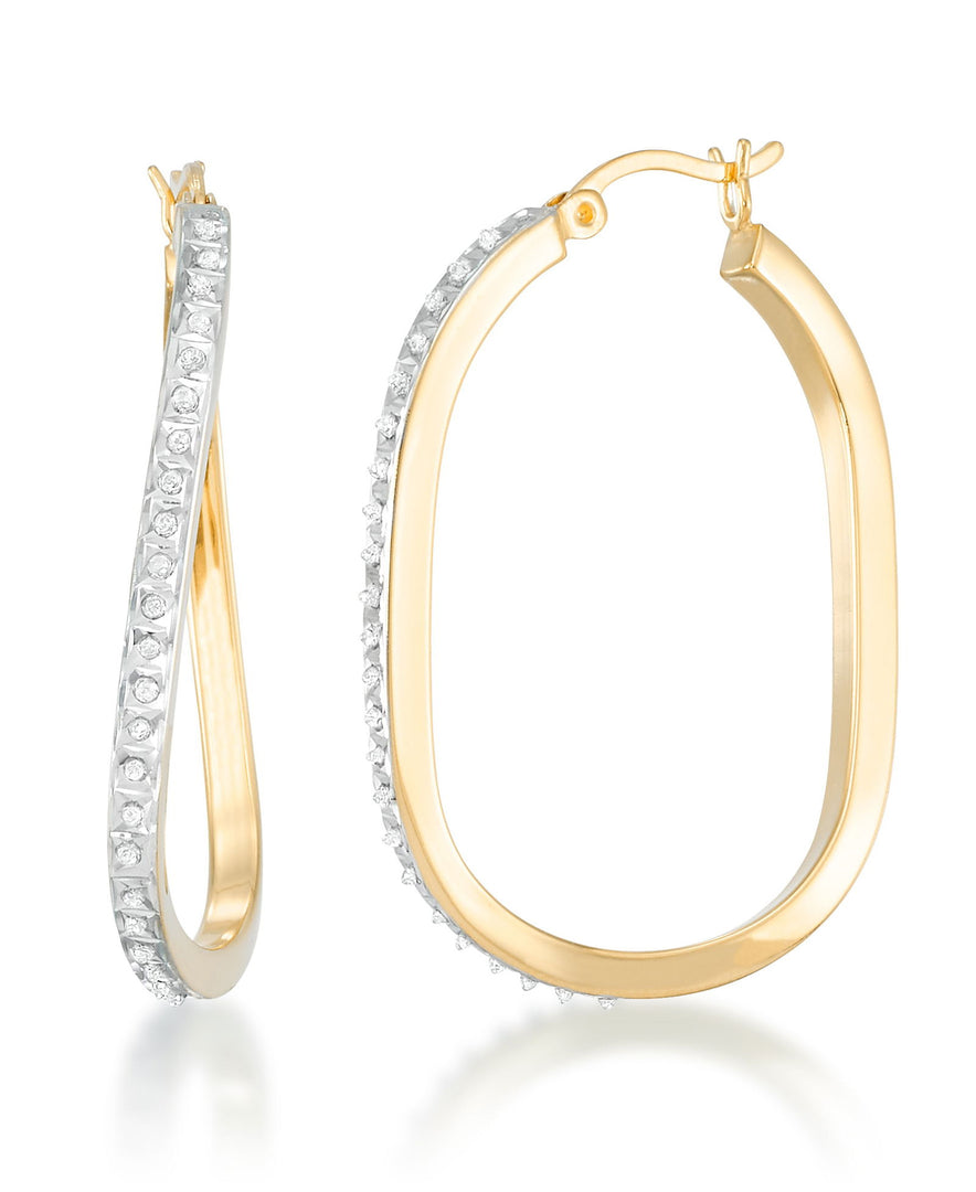 18K Yellow Gold over Sterling Silver_Diamond Fascination® Diamond Accent Sterling Silver Wave Hoop Earrings - iHeart Jewels_I_Heart_1