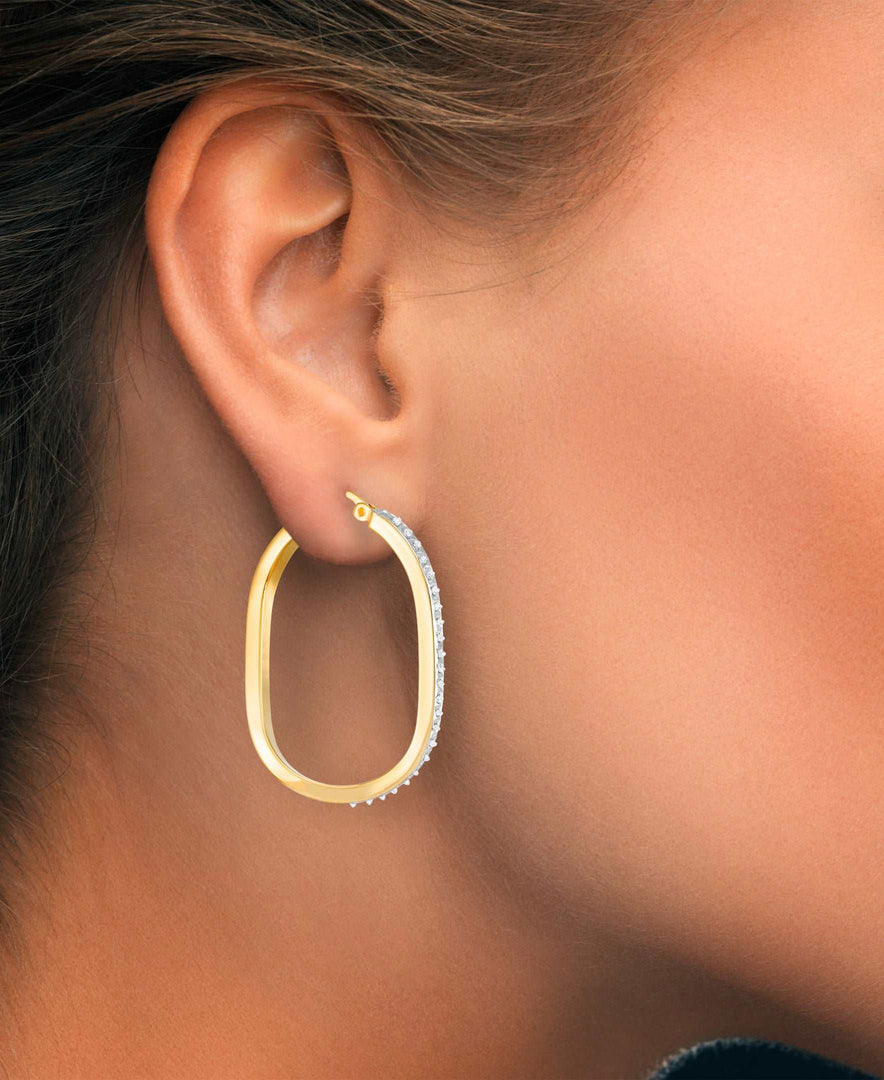 18K Yellow Gold over Sterling Silver_Diamond Fascination® Diamond Accent Sterling Silver Wave Hoop Earrings - iHeart Jewels_I_Heart_1