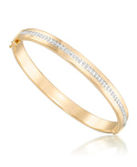 Cargar imagen en el visor de la galería, 18K Yellow Gold over Sterling Silver_Diamond Fascination® Diamond Accent Sterling Silver Wide Hinged Bangle Bracelet Set - iHeart Jewels_I_Heart_1