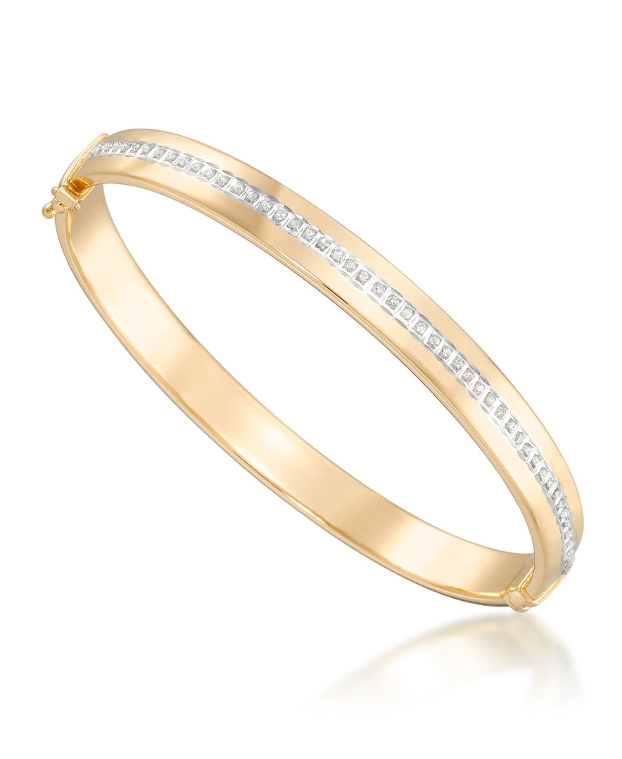 18K Yellow Gold over Sterling Silver_Diamond Fascination® Diamond Accent Sterling Silver Wide Hinged Bangle Bracelet Set - iHeart Jewels_I_Heart_1