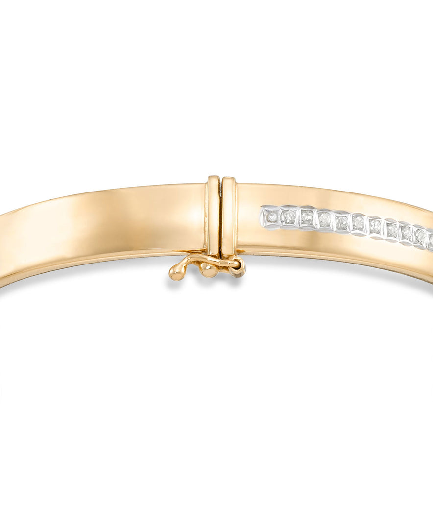 18K Yellow Gold over Sterling Silver_Diamond Fascination® Diamond Accent Sterling Silver Wide Hinged Bangle Bracelet Set - iHeart Jewels_I_Heart_1