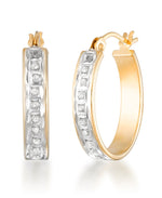 Load image into Gallery viewer, 18K Yellow Gold over Sterling Silver_Diamond Fascination® Diamond Accent Sterling Silver Wide Oval Hoop Earrings - iHeart Jewels_I_Heart_1