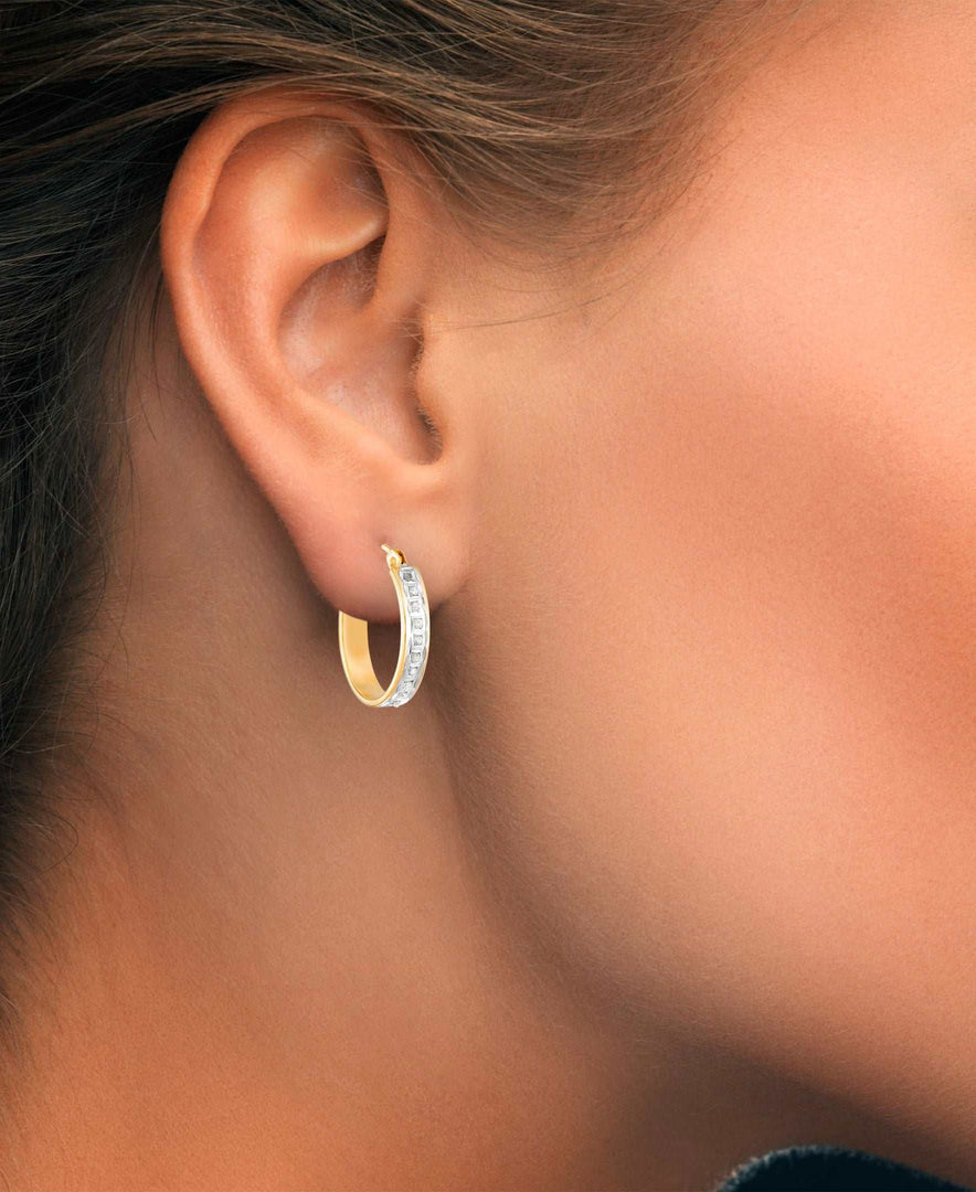 18K Yellow Gold over Sterling Silver_Diamond Fascination® Diamond Accent Sterling Silver Wide Oval Hoop Earrings - iHeart Jewels_I_Heart_1
