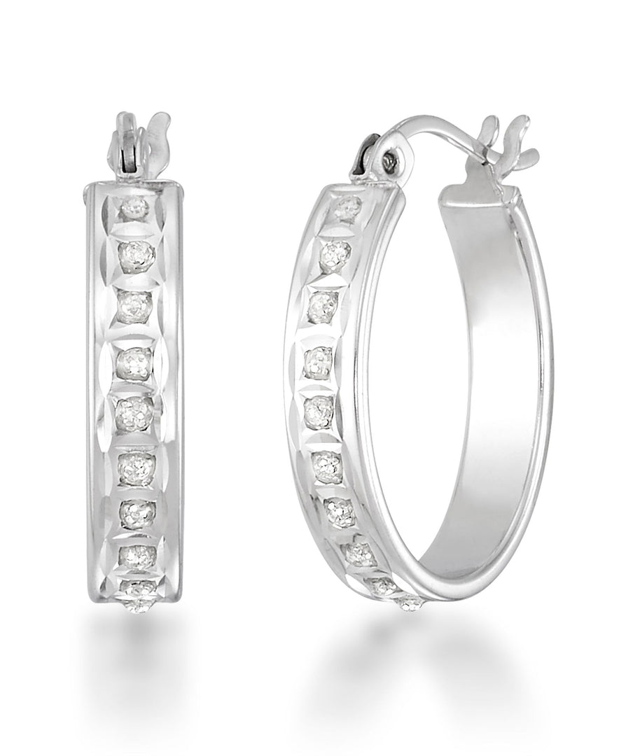 Platinum over Sterling Silver_Diamond Fascination® Diamond Accent Sterling Silver Wide Oval Hoop Earrings - iHeart Jewels_I_Heart_2