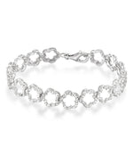 Load image into Gallery viewer, platinum-over-sterling silver_Diamond Fascination® Diamond Accent in Platinum over Sterling Silver Multi Flower Bracelet_I_Heart_1