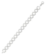 Load image into Gallery viewer, platinum-over-sterling silver_Diamond Fascination® Diamond Accent in Platinum over Sterling Silver Multi Flower Bracelet_I_Heart_1