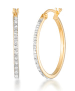 Load image into Gallery viewer, 18K Yellow Gold over Sterling Silver _Diamond Fascination® Diamond Accent in Sterling Silver 3 Piece Hoop Earring Set_I_Heart_1