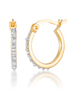 Load image into Gallery viewer, 18K Yellow Gold over Sterling Silver _Diamond Fascination® Diamond Accent in Sterling Silver 3 Piece Hoop Earring Set_I_Heart_1