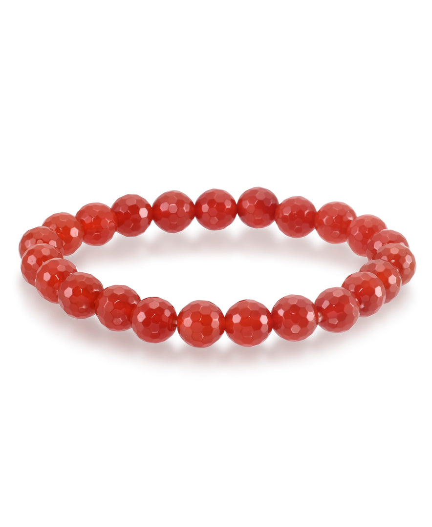 Dyed Red Agate_Dyed Red Agate Beaded Stretch Bracelet_I_Heart_1