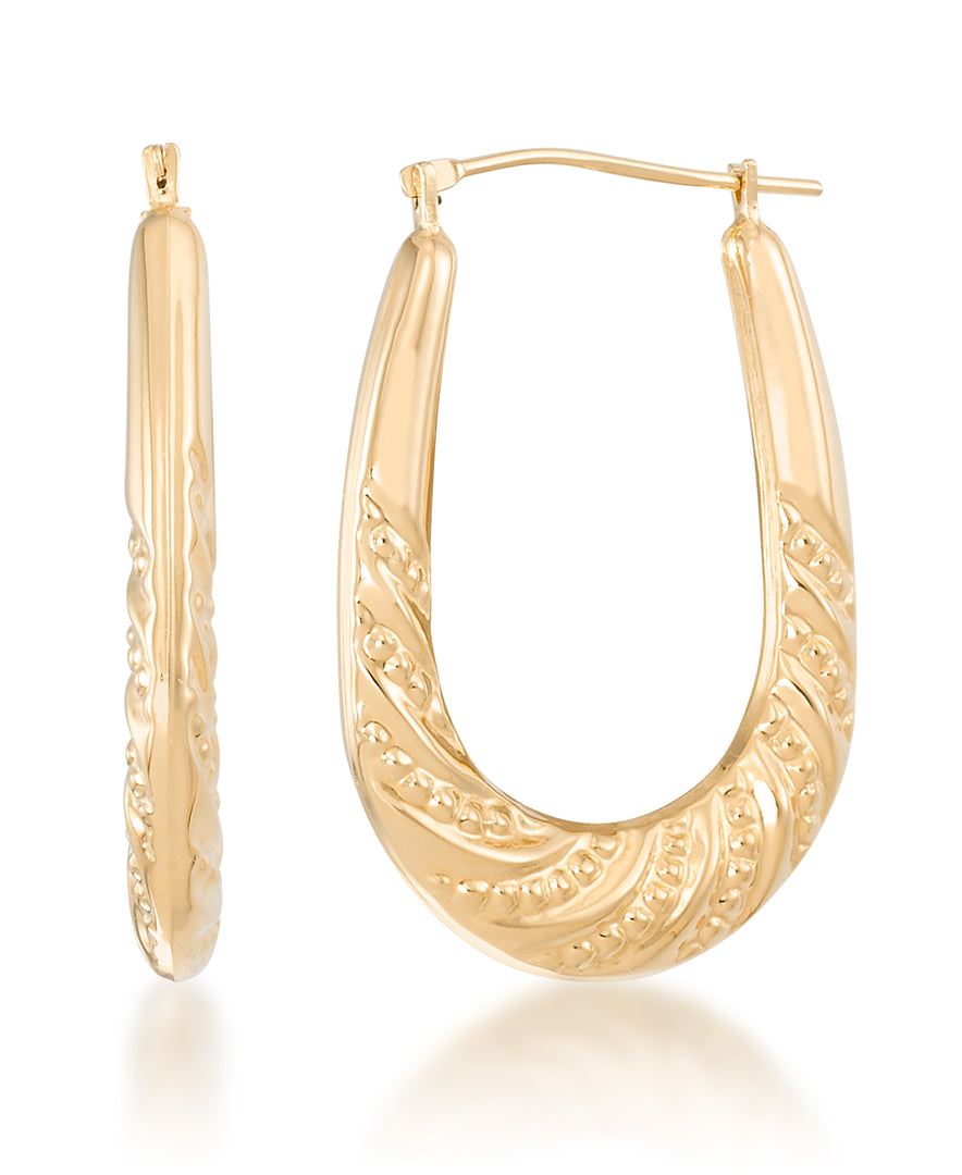 14K Yellow Gold over Sterling Silver_Elongated Graduated Twist Oval Hoop Earrings_I_Heart_1