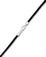 Cargar imagen en el visor de la galería, 14K Yellow Gold over Sterling Silver_Enamel Panther Slide with Diamond Accent Collar on Black Rubber Cord_I_Heart_1