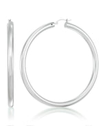 Load image into Gallery viewer, White Gold_Gold Luxe® 14K Gold Large Round Hoop Earrings. Dent Resistant, Infused with Nano Diamond Resin Core® - iHeart Jewels_I_Heart_2