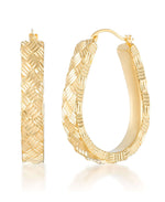 Load image into Gallery viewer, Yellow Gold__Gold Luxe® 14K Yellow Gold Diamond Cut Pear Shaped Hoop Earrings. Dent Resistant, Infused with Nano Diamond Resin Core® - iHeart Jewels_I_Heart_1