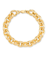 Load image into Gallery viewer, Yellow Gold_Gold Luxe® 14K Yellow Gold Domed Rolo Bracelet. Dent Resistant, Infused with Nano Diamond Resin Core®. Average Wrist Size - iHeart Jewels_I_Heart_1