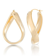 Load image into Gallery viewer, Yellow Gold_Gold Luxe® 14K Yellow Gold Free Form Wave Hoop Earrings. Dent Resistant, Infused with Nano Diamond Resin Core® - iHeart Jewels_I_Heart_1