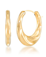 Load image into Gallery viewer, Yellow Gold_Gold Luxe® 14K Yellow Gold Graduated Oval Twist Hoop Earrings. Dent Resistant, Infused with Nano Diamond Resin Core® - iHeart Jewels_I_Heart_1