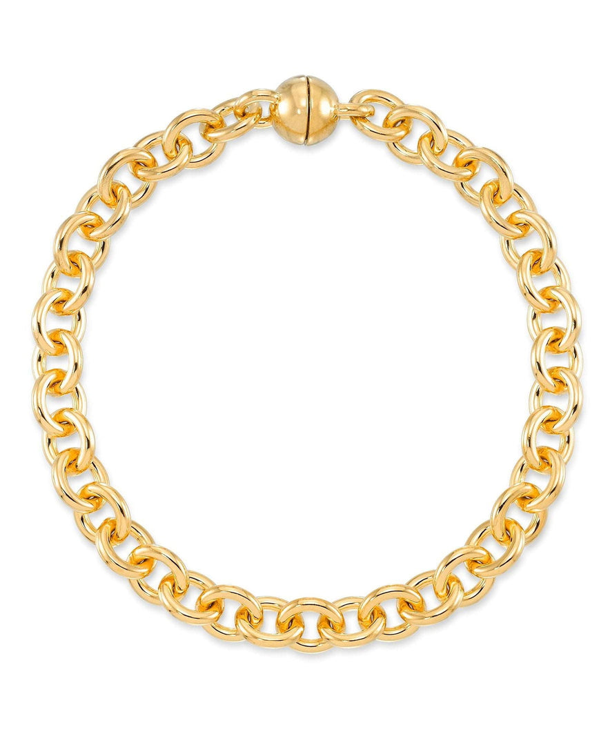 Yellow Gold_Gold Luxe® 14K Yellow Gold Rolo Bracelet. Dent Resistant, Infused with Nano Diamond Resin Core®. Average Wrist Size. - iHeart Jewels_I_Heart_1