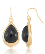 Load image into Gallery viewer, Yellow Gold_Gold Luxe® 14K Yellow Gold Teardrop Dangles with Genuine Onyx. Dent Resistant, Infused with Nano Diamond Resin Core® - iHeart Jewels_I_Heart_1