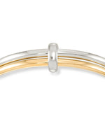 Load image into Gallery viewer, Two-Tone_Gold Luxe® 14K Yellow  and White Gold Double Slip On Bangle. Dent Resistant, Infused with Nano Diamond Resin Core®. Average Wrist Size. - iHeart Jewels_I_Heart_1