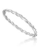 Load image into Gallery viewer, Platinum over Sterling Silver_Fancy Twist Bangle Bracelet_I_Heart_1
