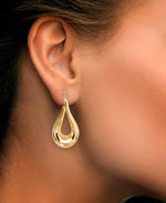 Load image into Gallery viewer, Gold Luxe® 14K Gold Figure Eight Wave Hoop Earrings. Dent Resistant, Infused with Nano Diamond Resin Core®