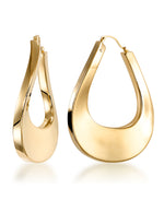 Load image into Gallery viewer, Yellow Gold_Gold Luxe® 14K Yellow Gold Large Graduate Modern Wave Hoop Earrings. Dent Resistant, Infused with Nano Diamond Resin Core® - iHeart Jewels_I_Heart_1