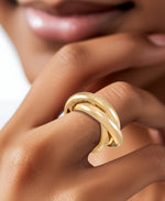Load image into Gallery viewer, Yellow Gold_Gold Luxe® 14K Gold High Polished Rolling Ring Dent Resistant, Infused with Nano Diamond Resin Core®_I_Heart_1
