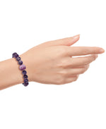 Load image into Gallery viewer, Genuine Amethyst_Genuine Amethyst Beaded Stretch Bracelet with Amethyst and Diamond Color Crystal Glitter Ball_I_Heart_1