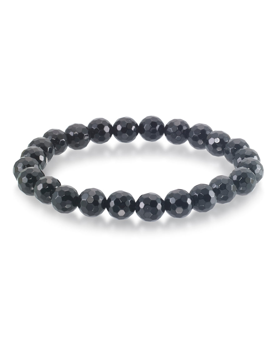 Genuine Black Onyx_Genuine Black Onyx Beaded Stretch Bracelet_I_Heart_1