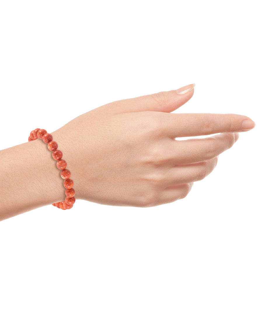 Genuine Red Agate_Genuine Red Agate Beaded Stretch Bracelet_I_Heart_1