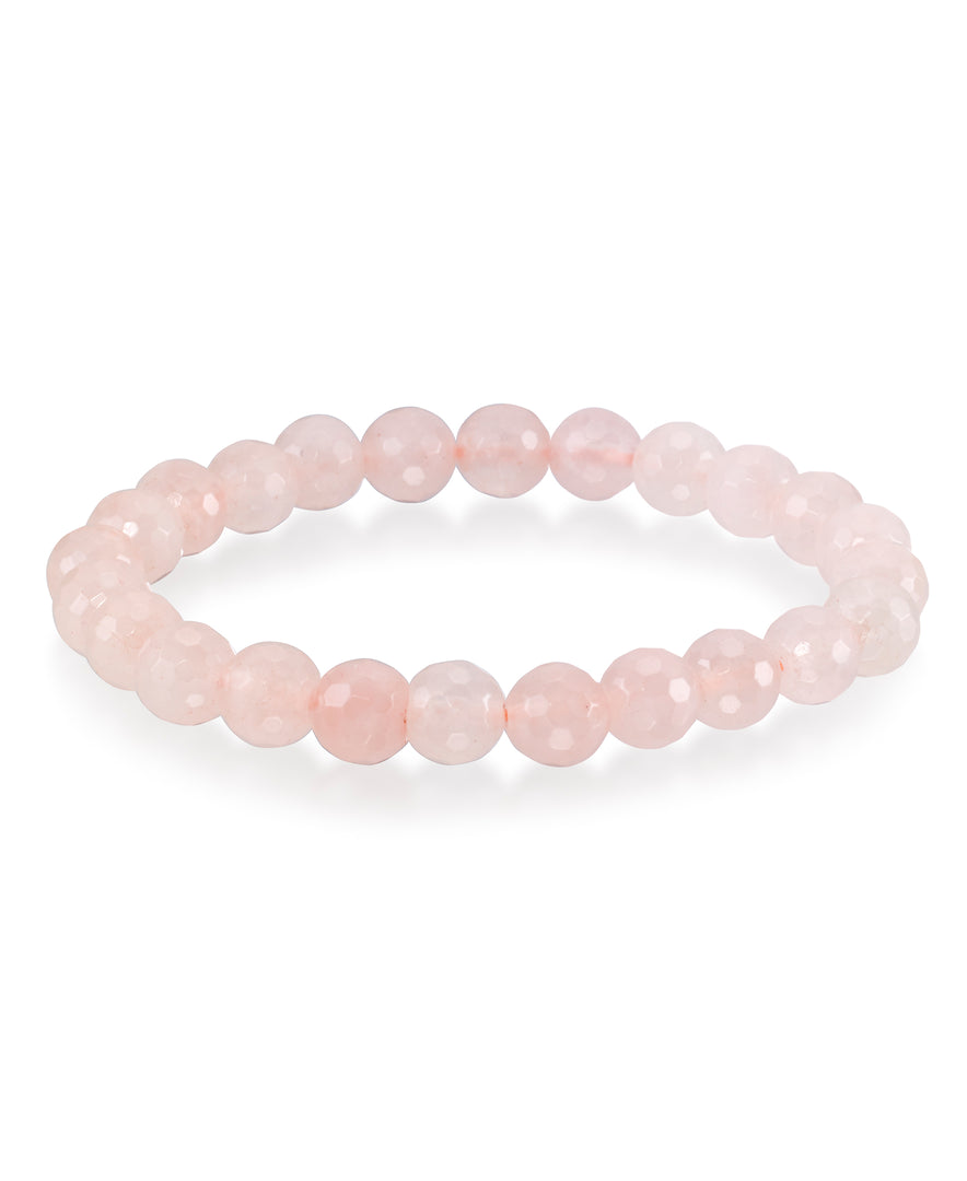 Genuine Rose Quartz_Genuine Rose Quartz Beaded Stretch Bracelet_I_Heart_1