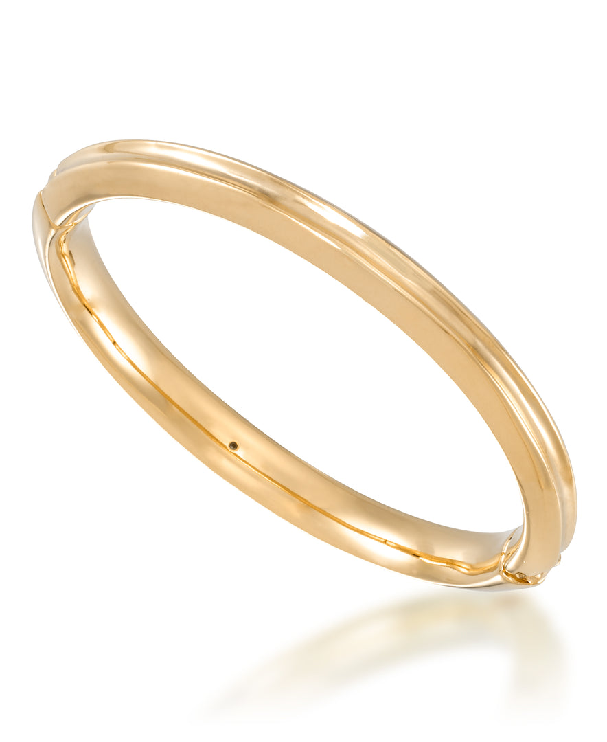 Yellow Gold Gold Luxe® 14K Gold Bold High Polished Concacve Bangle Bracelet, 7".  Dent Resistant, Infused with Nano Diamond Resin Core®_I_Heart_1