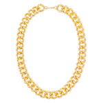 Load image into Gallery viewer, Yellow Gold_Gold Luxe® 14K Gold Bold Ladies Curb Link Necklace, 18". Dent Resistant, Infused with Nano Diamond Resin Core®_I_Heart_1