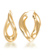 Load image into Gallery viewer, Yellow Gold Gold Luxe® 14K Gold Bold Link Hoop Earrings.   Dent Resistant, Infused with Nano Diamond Resin Core®_I_Heart_1