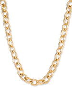 Yellow_Gold_Gold Luxe® 14K Gold Bold Oval Link Necklace with magnetic Closure, 18". Dent Resistant, Infused with Nano Diamond Resin Core®_I_Heart_1