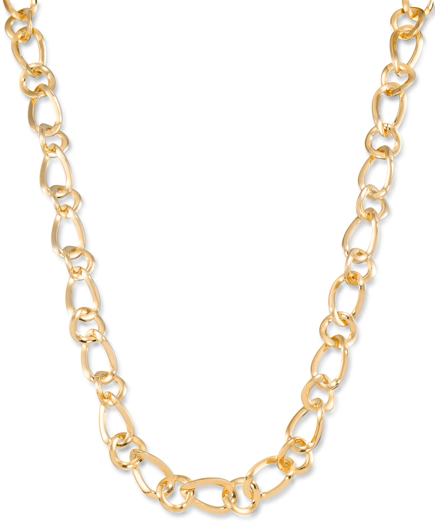Yellow Gold Gold Luxe® 14K Gold Open Flowing Link Necklace with Magnetic Closure, 24".  Dent Resistant, Infused with Nano Diamond Resin Core®_I_Heart_1