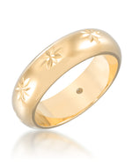 Load image into Gallery viewer, Yellow Gold_Gold Luxe® 14K Gold  Starburst Diamond Cut Band Ring Dent Resistant, Infused with Nano Diamond Resin Core®_I_Heart_1