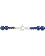 Load image into Gallery viewer, 18K Yellow Gold over Sterling Silver_Graduated Lapis and Icy Blue Quartz Toggle Necklace_I_Heart_1