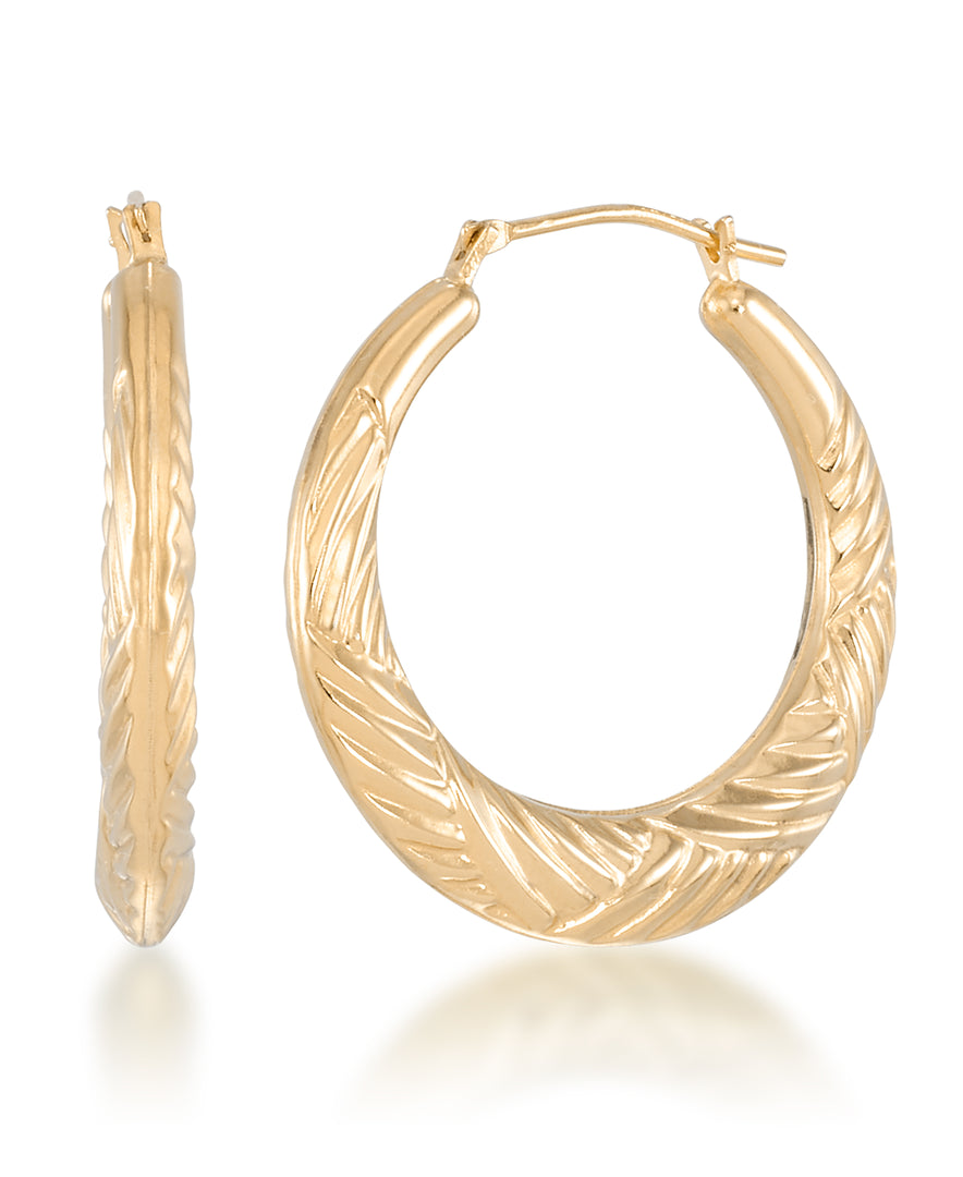 14K Yellow Gold over Sterling Silver_Graduated Round Woven Hoop Earrings_I_Heart_1