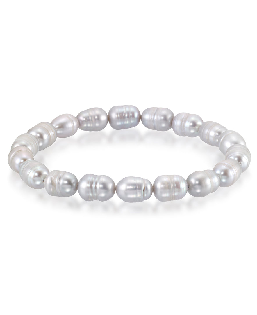 Grey Cultured Freshwater Pearls_Grey Cultured Freshwater Pearl Stretch Bracelet_I_Heart_1