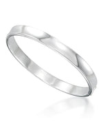 Load image into Gallery viewer, Platinum over Sterling Silver_High Polished Concave Slip On Bangle_I_Heart_1