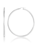 Load image into Gallery viewer, Platinum over Sterling Silver High Polished Large Tube Hoop Earings in Platinum over Sterling Silver_I_Heart_1