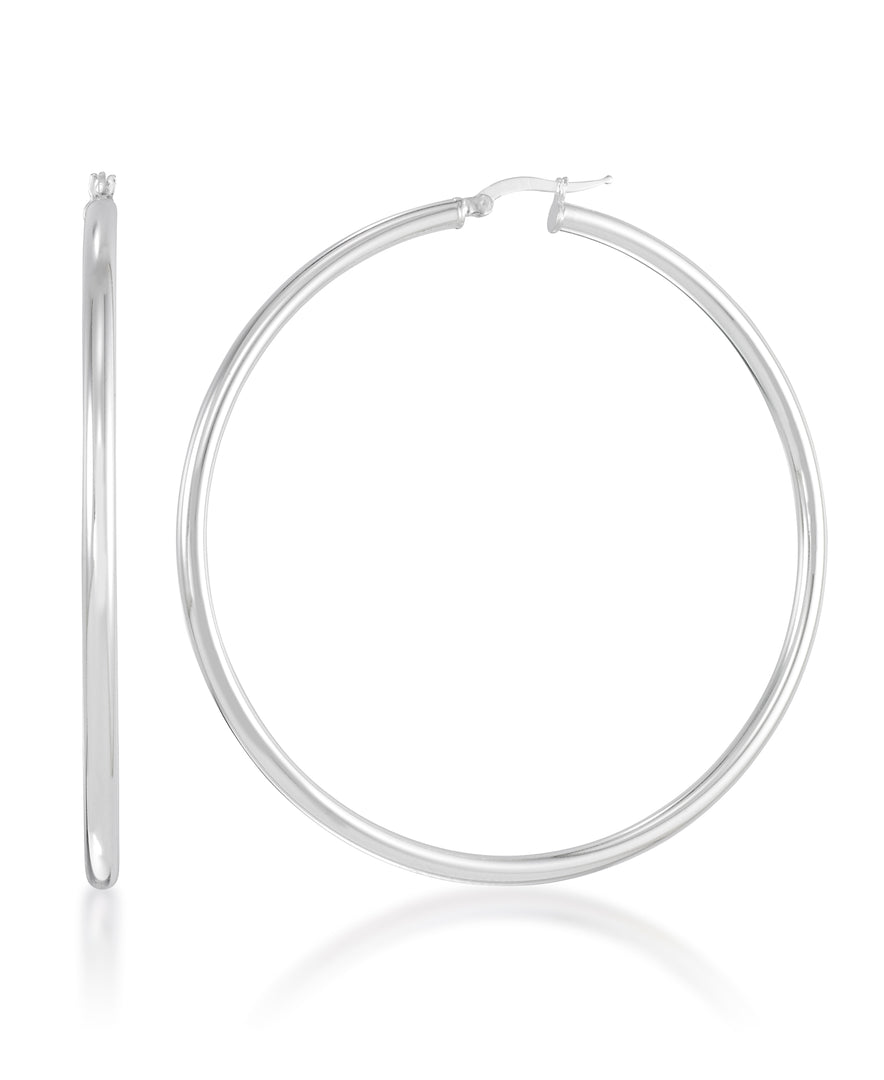 Platinum over Sterling Silver High Polished Large Tube Hoop Earings in Platinum over Sterling Silver_I_Heart_1