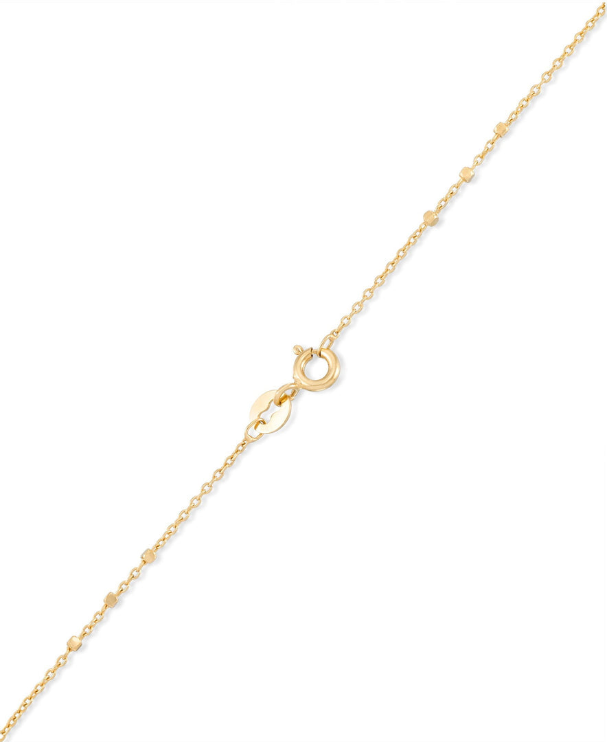 Yellow Gold_14K Gold Diamond Cut Bead Chain Made in Italy_I_Heart_1